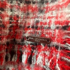 Karl Lagerfeld Orange and Black Textured‎ Scarf